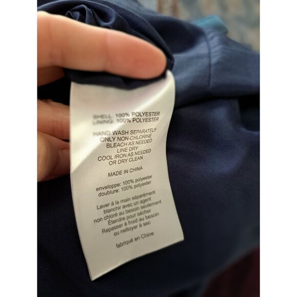 NEW Vera Wang Navy One-Shoulder Ruffle Slit Formal Gown Wedding Dress Size 2 - Picture 13 of 16